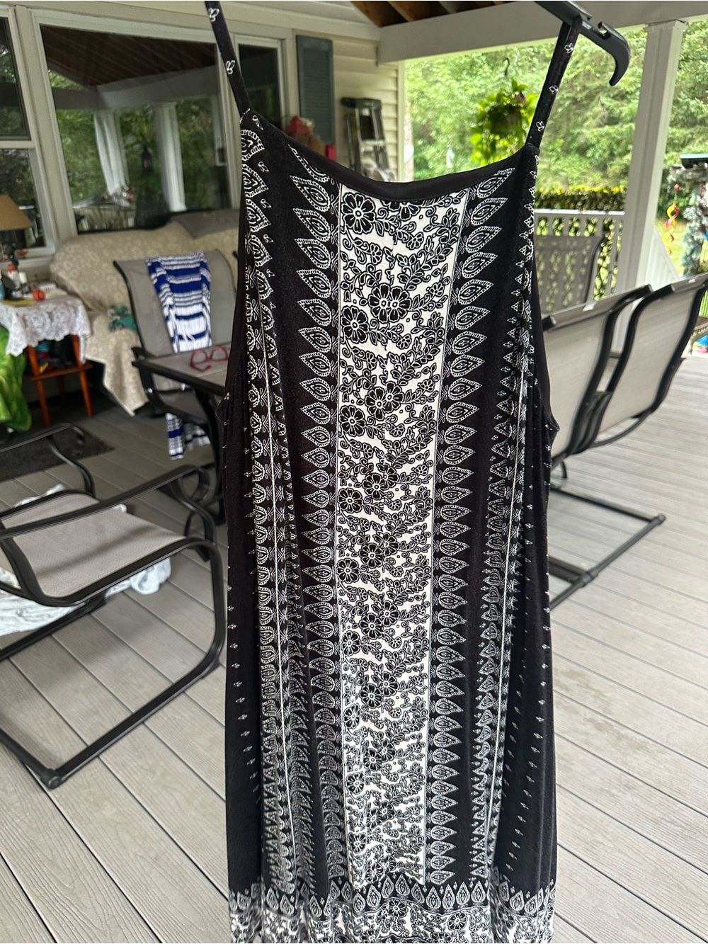 a.n.a Black & White Sleeveless Short Maxi Dress